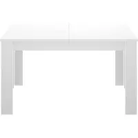 Dripio Mesa extensible para comedor, 140/190 x 90 x 77 cm, color blanco, estructura de metal, para 6 personas.