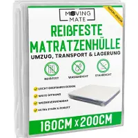 Dripio Funda protectora para colchón, 160x200 cm, de polietileno de baja densidad (LDPE), ligera, color blanco
