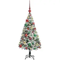 vidaXL Árbol de Navidad artificial, color blanco, 120 cm