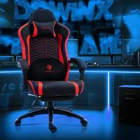 Selius Silla de juego - Silla gamer - Silla de escritorio - Silla para ordenador - Negra - Soporte lumbar ergonómico