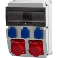 F-ELEKTRO CAJA de distribución 16A/5P, 32A/5P, 3x230V, 12 metros, IP65