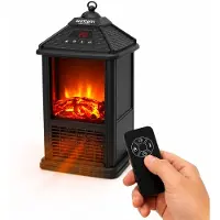 OEM Chimenea eléctrica de mesa, 1000 W, con temporizador, control remoto, dimensiones: 32x18,5x18,5 cm