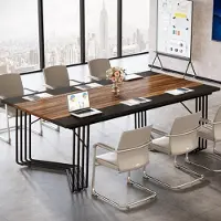 Selius Mesa de escritorio de 200 cm - Estilo industrial, diseño geométrico, estructura metálica - Para oficina