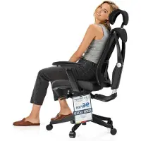 Selius Silla de escritorio - Silla ergonómica - Silla de escritorio ajustable - Silla ergonómica para la espalda - Silla de oficina negra