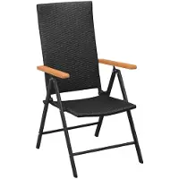 Selius Juego de jardín de 7 piezas, fabricado en ratán sintético, con mesa de 160 cm en color y marrón