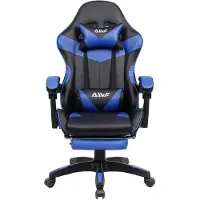 Selius Silla ergonómica para videojuegos - Silla de escritorio - Silla de juego reclinable - Silla de trabajo - Sillón de escritorio - Con reposapiés ajustable