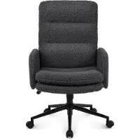 Selius Silla de oficina - Silla de trabajo - Silla para ordenador - Color gris oscuro - Altura del asiento ajustable