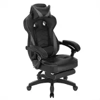 Selius Silla ergonómica para juegos y oficina: silla cómoda para trabajar, con respaldo ajustable y reposapiés
