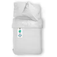 Merkloos Juego de ropa de cama de satén con funda de edredón de 135 x 200 cm y fundas de almohada de 80 x 80 cm, 100% algodón, reversible