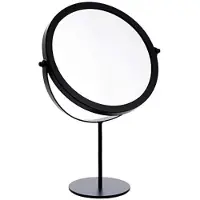 Trankielo - Espejo de pie metálico ajustable – Espejo redondo de 19 cm, color – Perfecto para maquillaje y decoración