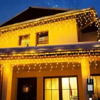 OEM Guirnalda de luces con efecto hielo, 35 metros, 1000 LEDs de luz cálida, con temporizador y 8 modos de iluminación