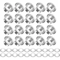 OEM Arandelas para ojales, 100 unidades, 13,5 x 8 x 7 mm, color plateado