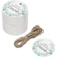 OEM 50 etiquetas para regalos de papel kraft con cordón de yute, de 5x5 cm