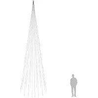 vidaXL Árbol de Navidad LED para asta de bandera, multicolor, 1134 LEDs, 800 cm