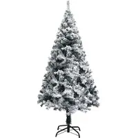 Syfax Árbol de Navidad artificial verde con nieve 120 cm
