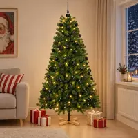 Syfax Árbol de Navidad artificial con bolas 240 cm 300 LED