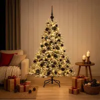 Syfax Árbol de Navidad artificial con bolas 150 cm 150 LED