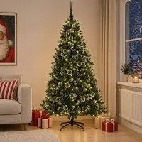 Syfax Árbol de Navidad Artificial con Adorno 210 cm 300 LED