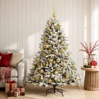 Syfax Árbol de Navidad artificial con bolas 150 cm 150 LED