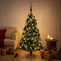 Syfax Árbol de Navidad Artificial con Adorno 120 cm 150 LED