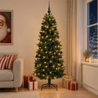 Syfax Árbol de Navidad Artificial con Adorno 210 cm 300 LED