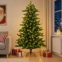 Syfax Árbol de Navidad artificial 210 cm 300 LED Blanco Cálido