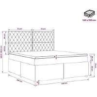 vidaXL Cama boxspring con somier y colchón LED, color azul, 140 x 190 cm, tapizada en terciopelo