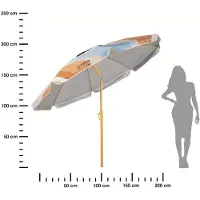 Estia : Parasol para playa, protección UV, 2 metros, portátil, ideal para jardín, playa y camping, diseño moderno