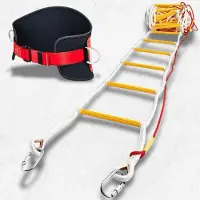 Lustrens Escalera de escape resistente al fuego de 10 metros para casas de 4 plantas. Escaleras de escape con gancho y arnés de seguridad