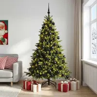 Syfax Árbol de Navidad artificial con bolas 180 cm 300 LED