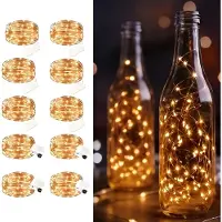 OEM Guirnalda de luces LED, 2 metros, 10 unidades, luz blanca cálida, funciona con pilas