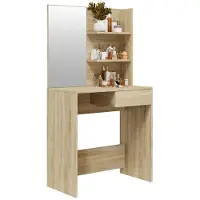 Syfax Tocador con espejo color roble sonoma 74,5x40x141 cm