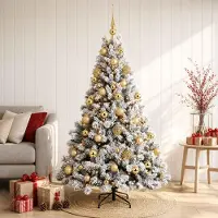 Syfax Árbol de Navidad artificial con bolas 120 cm 150 LED