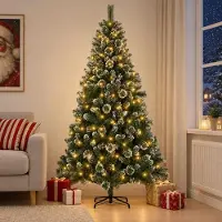 Syfax Árbol de Navidad artificial 210 cm 300 LED Blanco Cálido