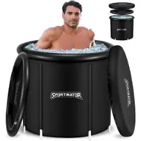 Merkloos Cuba de inmersión para baños de hielo regenerativa, con accesorios para terapia de frío