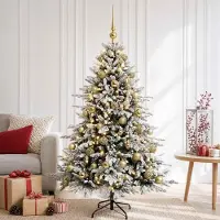 Syfax Árbol de Navidad artificial con bolas 150 cm 150 LED