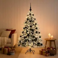 Syfax Árbol de Navidad artificial con bolas 120 cm 150 LED