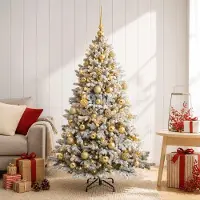 Syfax Árbol de Navidad artificial con bolas 120 cm 150 LED
