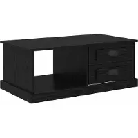 Merkloos Mesa de centro negra de madera con aspecto de roble, 90x50x35 cm