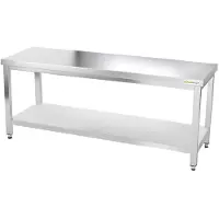 GOLDINOX Mesa de trabajo de acero inoxidable, 2000 x 700 mm, calidad PREMIUM -