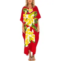 Merkloos Kaftán para mujer con estampado floral retro