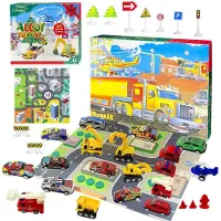 Merkloos Calendario de Adviento 2025 con mini coches de juguete y vehículos de construcción