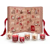 Merkloos Calendario de Adviento con velas aromáticas - 24 días de decoración festiva - Rojo
