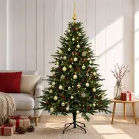 Syfax Árbol de Navidad artificial con bolas 120 cm 150 LED