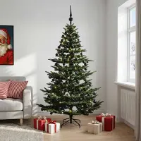 Syfax Árbol de Navidad artificial con bolas 210 cm 300 LED