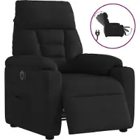 Syfax Sillón reclinable eléctrico tela de microfibra negro