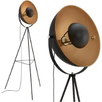 B.K.Licht Lámpara de pie retro , color arena, 60 W, IP20, y dorado, metal, excl. 1 bombilla E27, 58 x 34,5 x 148 cm