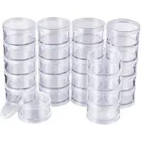 OEM Juego de 25 cajas de almacenamiento apilables, de plástico transparente y forma redonda