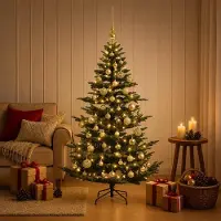 Syfax Árbol de Navidad artificial con bolas 120 cm 150 LED