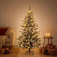 Syfax Árbol de Navidad artificial con bolas 150 cm 150 LED